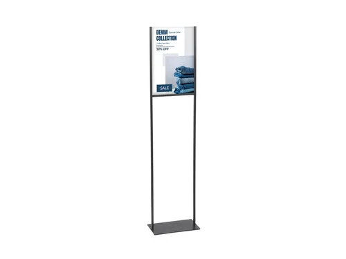 Infostandaard zwart metaal met acryl bord A4