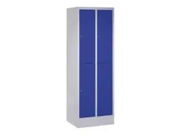 lockerkast,HxBxD 1850x600x500mm,2x2vakken,RAL7035,front RAL5010