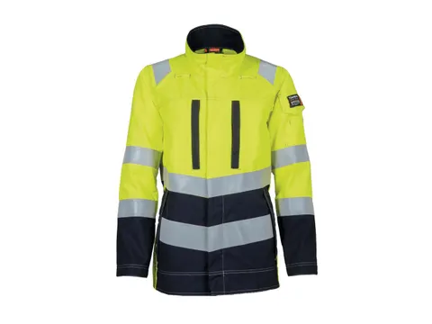 Tranemo 583681 Ladies jas, fluo geel/marineblauw, maat S, per stuk