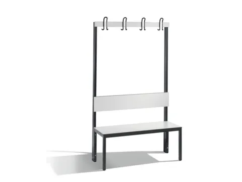 omkleedbank,HxLxD 1650x1000x407mm,HPL wit,frame staal RAL7021