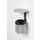 Wandasbak 2.4 liter hxØ 310x155mm zilverkleurig staal overkapping RVS