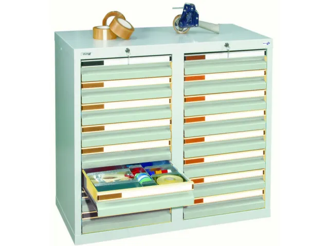 ladekast HxBxD 900x1000x500mm 16laden vergrendeling RAL7035