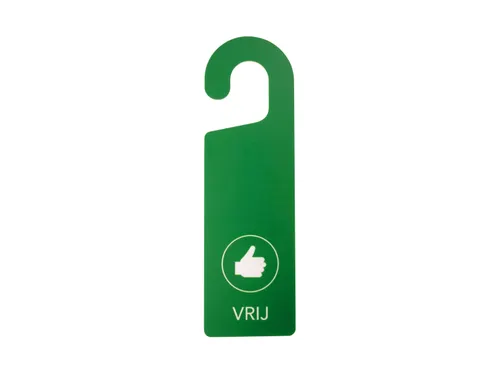 Kunststof deurhanger 250x75mm Vrij - Bezet Rood/Groen 10 stuks
