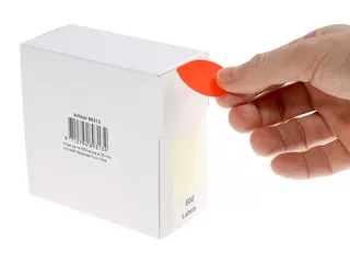 Etiket Rillprint 35mm 500st op rol fluor rood - 3