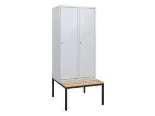 locker met bank,HxBxD 1950x800x815mm,2vak,vak B 400mm,cil.-slot - 1