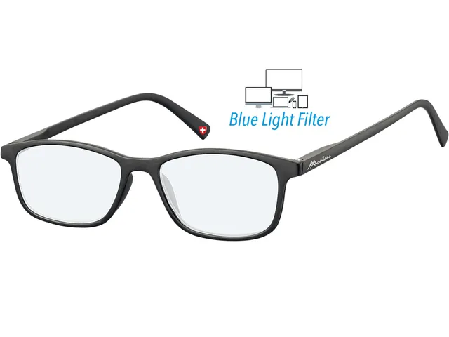 Bril Montana +0.00 dpt blue light filter zwart