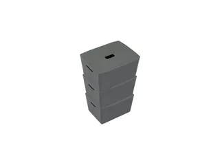 Opbergbox Kangaro 28 liter antraciet set a 3 stuks inclusief deksels - 1