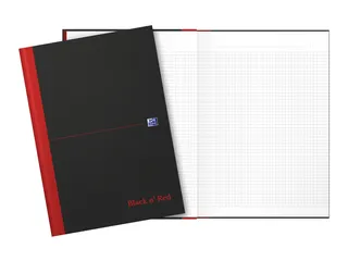 Notitieboek Oxford Black n' Red A4 96vel ruit 5mm zwart - 7