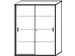 schuifdeurkast,HxBxD 1540x1200x430mm,decor romp wit,decor front noten