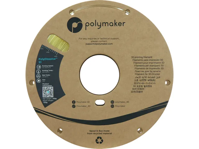 PolyDissolve S1 PVA Naturel 1,75mm 0,75kg 3D Filament
