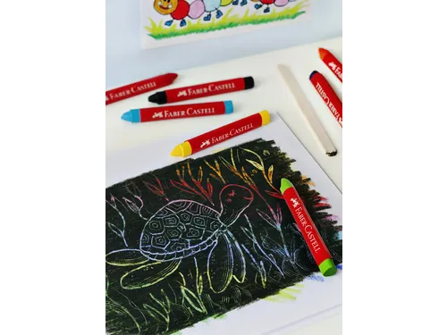 Waskrijt Faber-Castell driehoekig assorti set à 12 stuks