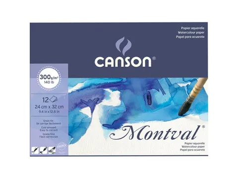 Aquarelpapier Fijn 300G 24x32cm 12 Vel Wit