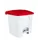 Contitop,afvalbak met pedaal 30L wit/rood/VE:3