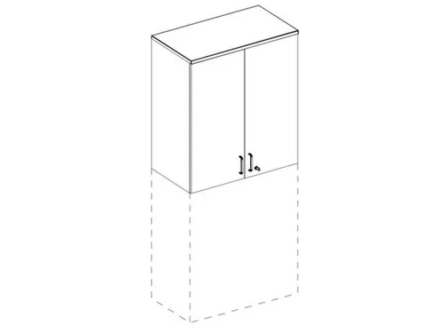 opzetkast v. kast met openslaande deuren CC-zwart 1070x800x445mm