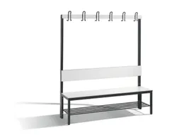 omkleedbank,HxLxD 1650x1500x407mm,HPL wit,frame staal RAL7021