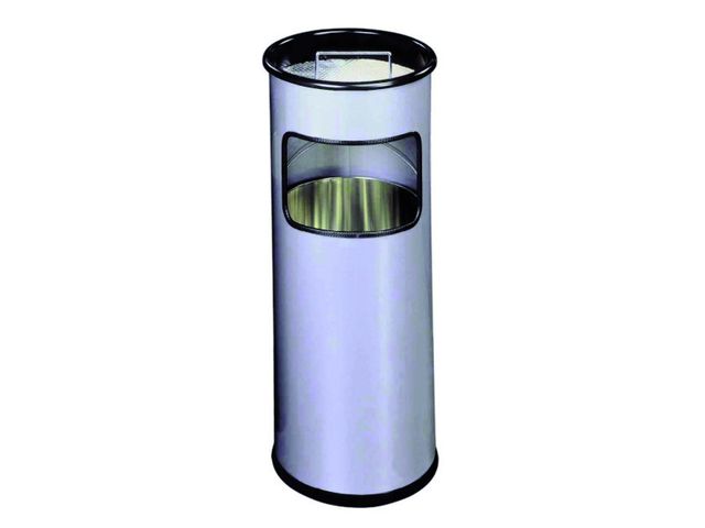 As-papierbak Durable 17 Liter 3332-23 Rond Zilver Metallic | AfvalbakkenOnline.nl