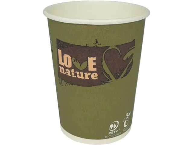 Drinkbeker Bio-karton Love Nature 200ML Pak van 50 Stuks