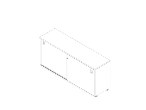 schuifdeurkast,HxBxD 730x1600x450mm,1xhouten vloer,2ordnerhoogte