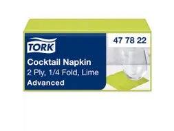 Tork 477822 Cocktailservet 24x24cm 2-laags 1/4 vouw 12x200 Lime