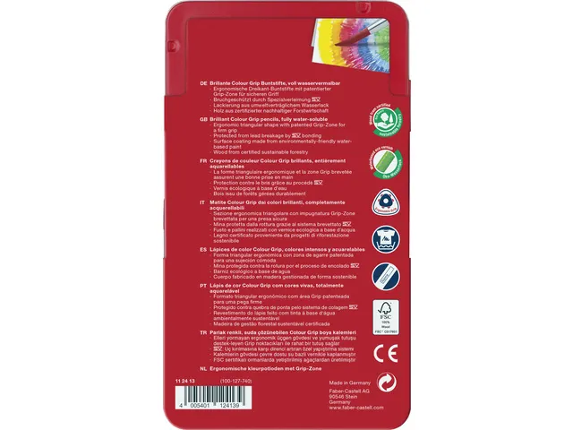 kleurpotlood Colour Grip 2001 metalen etui a 12 stuks
