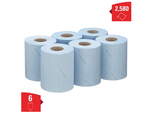Poetsrol WypAll L10 1-laags 18,3cm163m 430vel blauw 6223
