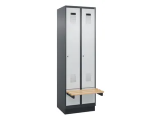 locker met bank,HxBxD 1950x600x815mm,2vak,vak B 300mm,cilinderslot - 2