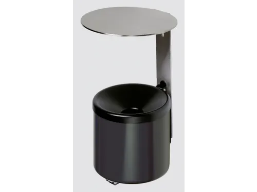 Wandasbak 0.6 liter HxØ 220x90mm Ral9005 Zwart Overkapping Rvs