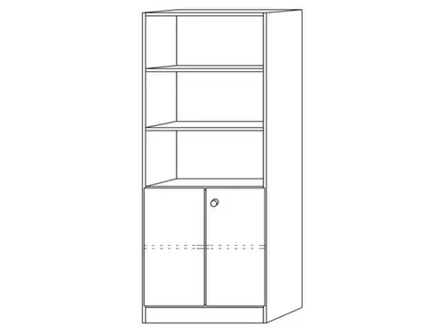 combikast,HxBxD 2004x800x420mm,3 OH,dubbele vleugeldeur,3xhouten vloer