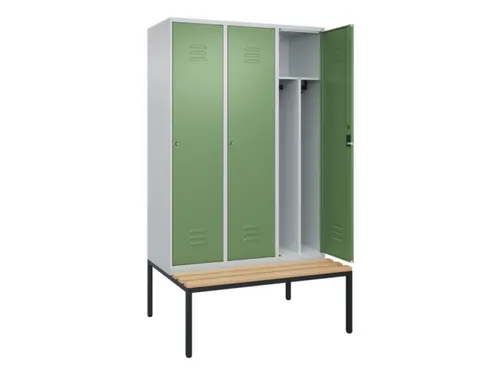 locker voor scheiding van kleding,HxBxD 2120x1200x815mm,3vak