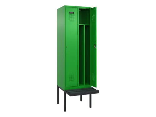 locker met bank,HxBxD 2120x600x815mm,2vak,vak B 300mm,cilinderslot