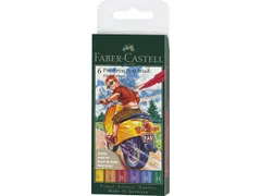 Tekenstift Faber-Castell Pitt Artist Pen Brush etui 6 stuks Colour
