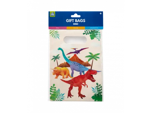 Gift bags Dino Papieren uitdeelzakjes 23x16,5cm 6 stuks