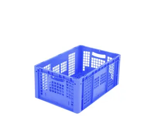 Euronorm Stapelkrat Pp 270x600x400mm Wanden/bodem Open Blauw 55l - 1