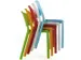 chaise empilable,4 pieds,coque d’assise PP bleu ciel
