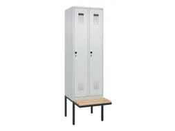 locker met bank,voor scheiding van kleding,HxBxD 2120x600x815mm,2vak