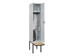 locker met bank,HxBxD 2120x400x815mm,1vak,vak B 400mm,draaigrendel