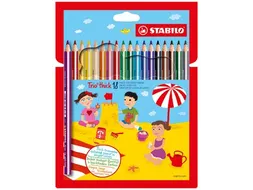 Trio thick kleurpotlood etui van 18 stuks assorti
