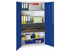 Gereedschapskast 1800x1000x500mm 3legborden 3laden Ral7035 Ral5010