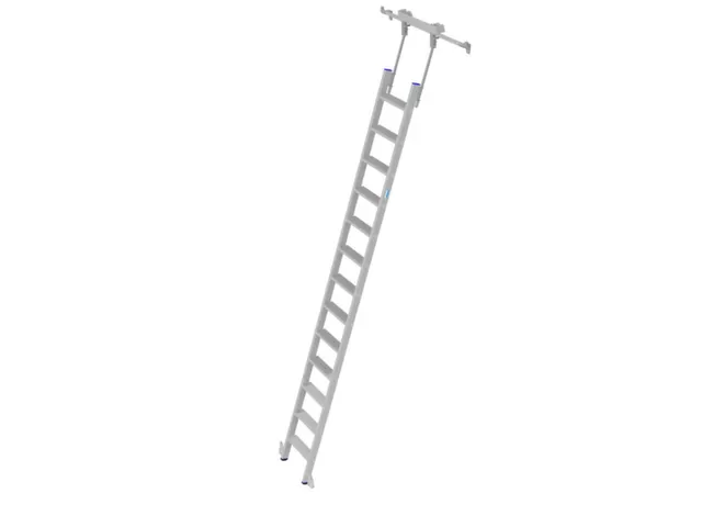 verrijdbare stellingladder,balk L 3,45m,v. H tot 3,54m,13,treden