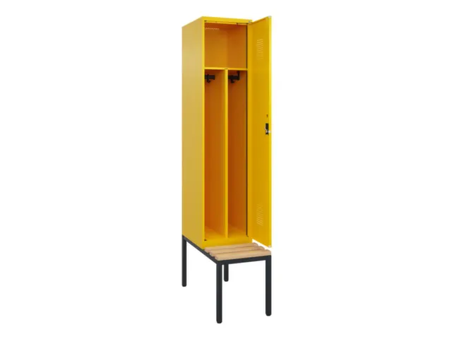 locker met bank,voor scheiding van kleding,HxBxD 2120x400x815mm,1vak