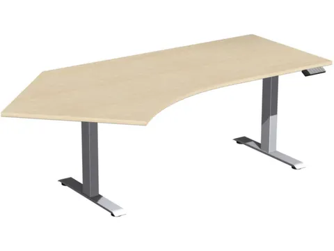 Av. régl. él. hauteur bureau d'angle HxlxP 730-1230x2166x1130mm