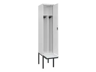 locker met bank,voor scheiding van kleding,HxBxD 2120x400x815mm,1vak - 1