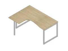 hoek-bureau,HxBxD 730x1600x1200mm,blad eiken,verdieping links