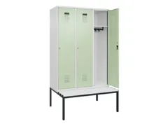 locker met bank,HxBxD 2120x1200x815mm,3vak,vak B 400mm,cilinderslot