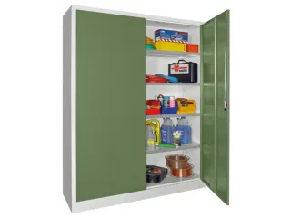 grootvolumekast met openslaande deuren,RAL7035,front RAL6011 - 2