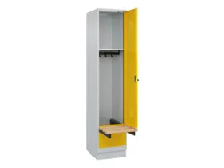 locker met bank,HxBxD 1950x400x815mm,1vak,vak B 400mm,draaigrendel