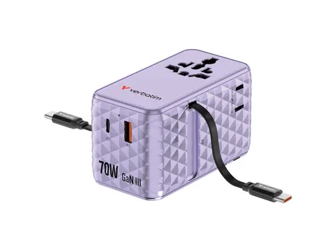 30188 VERBATIM Charge 'n' Travel 70W C2 Reislader universeel paars