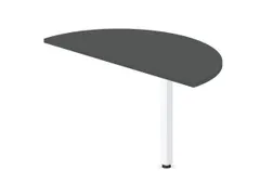 aanbouwtafel,i.h.v.,HxBxD 720-840x1200x600mm,halfrond,MS-donkergrijs