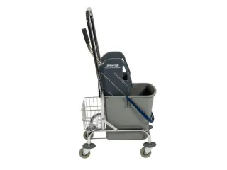 Dweilwagen,Emmer 1X27L Blauw,Mopwringer,Frame Metaal,4Zwenkwielen - 3