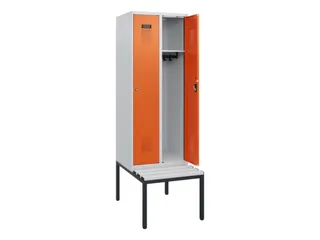 locker met bank,HxBxD 1950x600x815mm,2vak,vak B 300mm,cilinderslot - 1